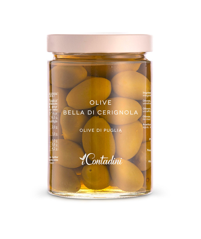 OLIVE BELLA CERIGNOLA - 550gr - I CONTADINI OLIVE BELLA CERIGNOLA - 550gr - I CONTADINI