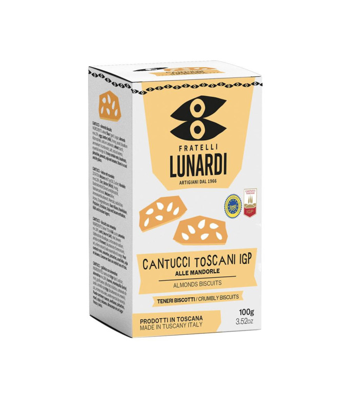 CANTUCCI TOSCANI IGP CON LE MANDORLE - PREMIUM BOX - 100g - FRATELLI LUNARDI CANTUCCI TOSCANI IGP CON LE MANDORLE - PREMIUM BOX - 100g - FRATELLI LUNARDI