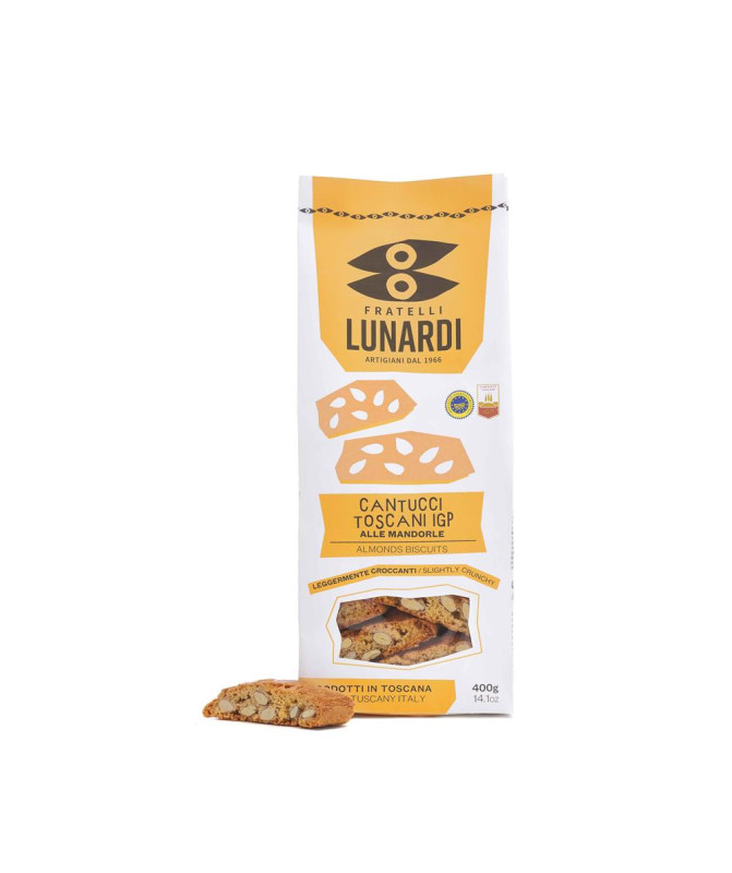CANTUCCI TOSCANI IGP CON LE MANDORLE - 400g - FRATELLI LUNARDI CANTUCCI TOSCANI IGP CON LE MANDORLE - 400g - FRATELLI LUNARDI