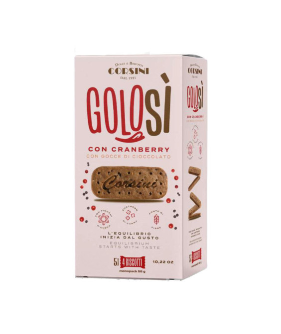 GOLOSI'  CON CRANBERRY E GOCCE DI CIOCCOLATO - 300gr - CORSINI