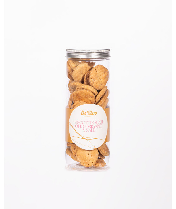 BISCOTTI SALATI OLIO, ORIGANO E SALE - 200gr - DE VIVO
