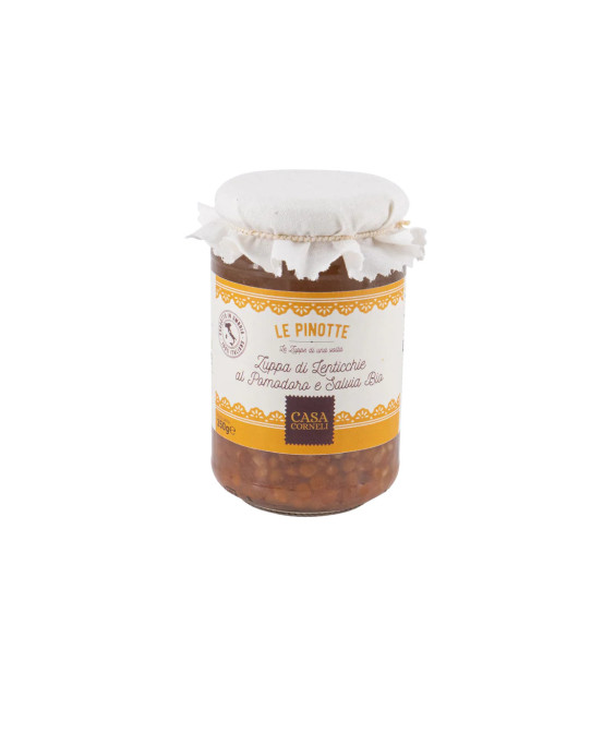 ZUPPA DI LENTICCHIE AL POMODORO E SALVIA BIO - 350gr - LE PINOTTE DI CASA CORNELI