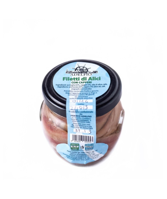 FILETTI DI ALICI CON CAPPERI - 100gr - ADELFIO