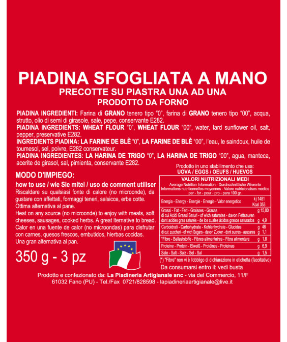 SOCCIA CHE PIADA 350g - 3pz