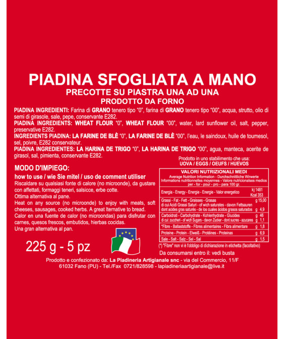 SOCCIA CHE PIADA  225g - 5pz